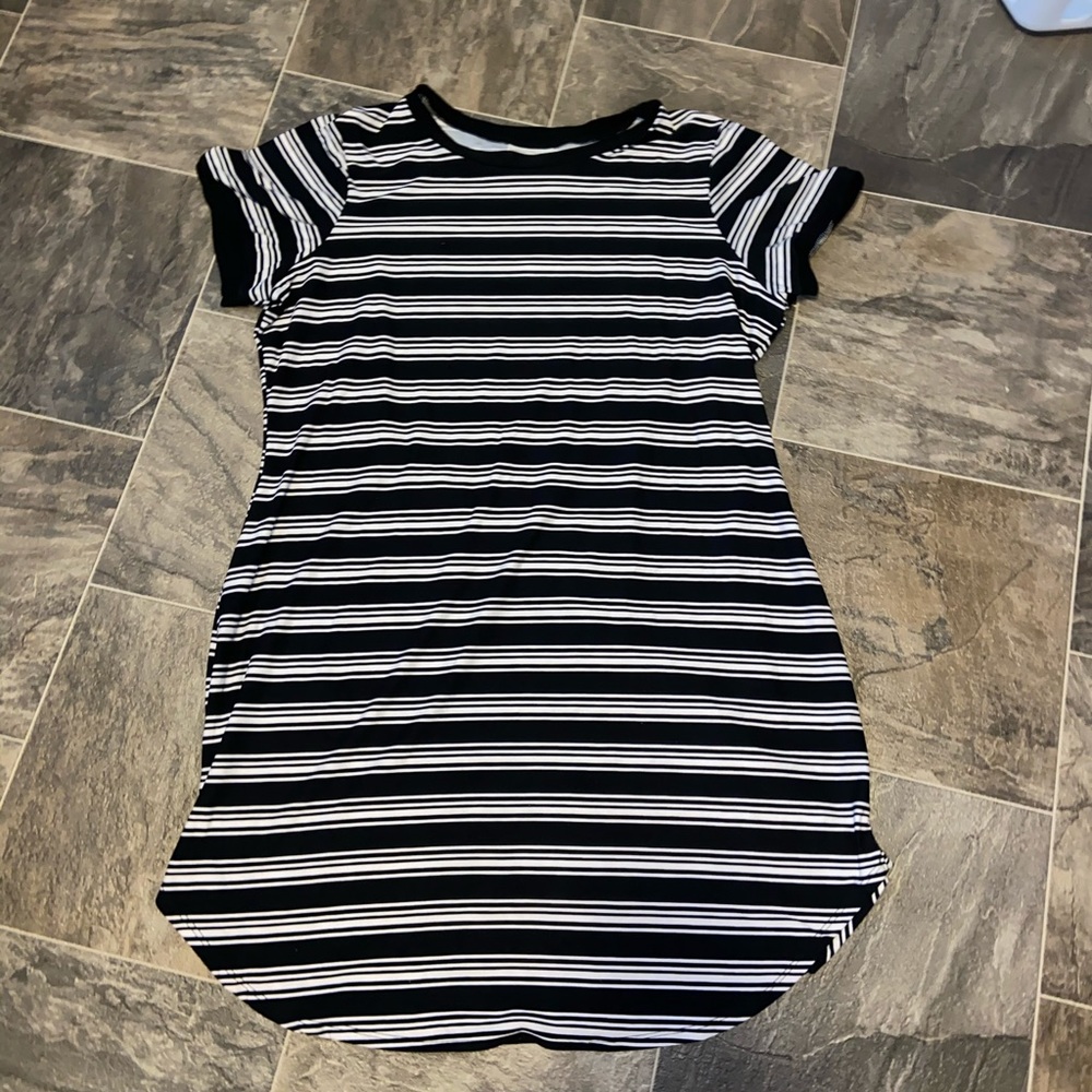 Black and White Striped Dress